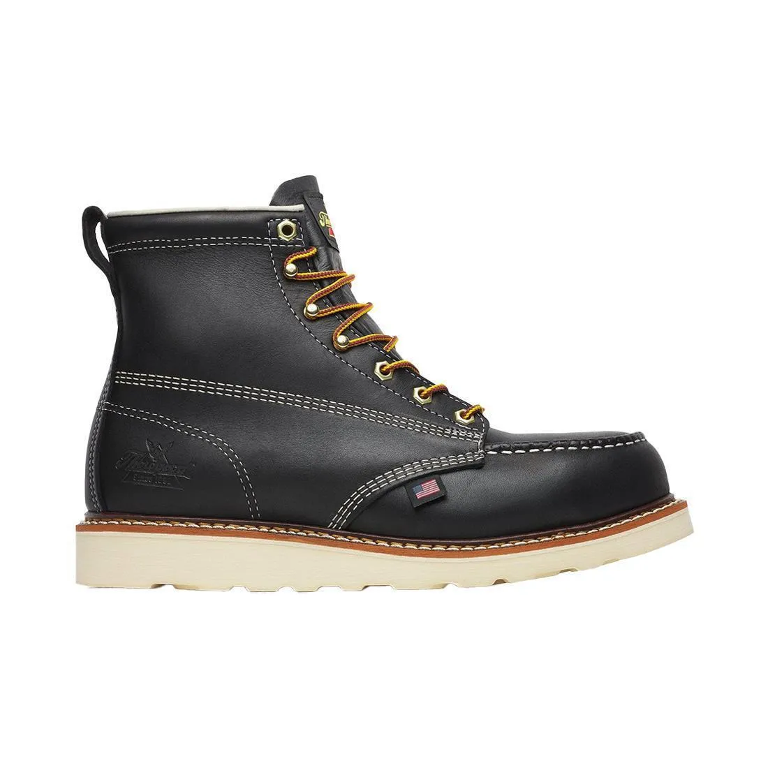 American Heritage 6" Steel-Toe Moc Toe Boot Maxwear Wedge Black