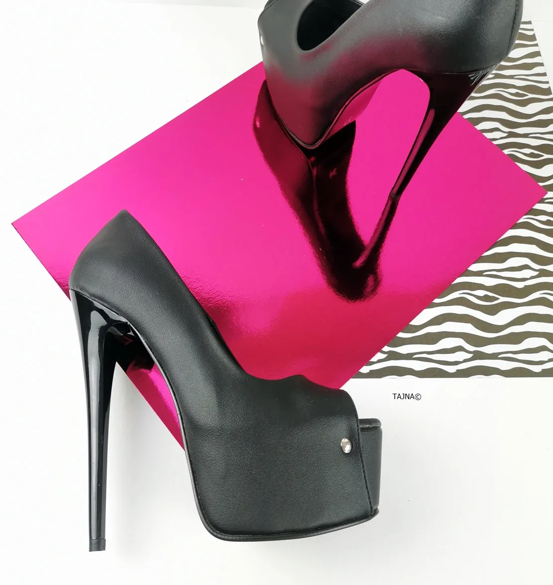 Black Peep Toe Classic High Heels