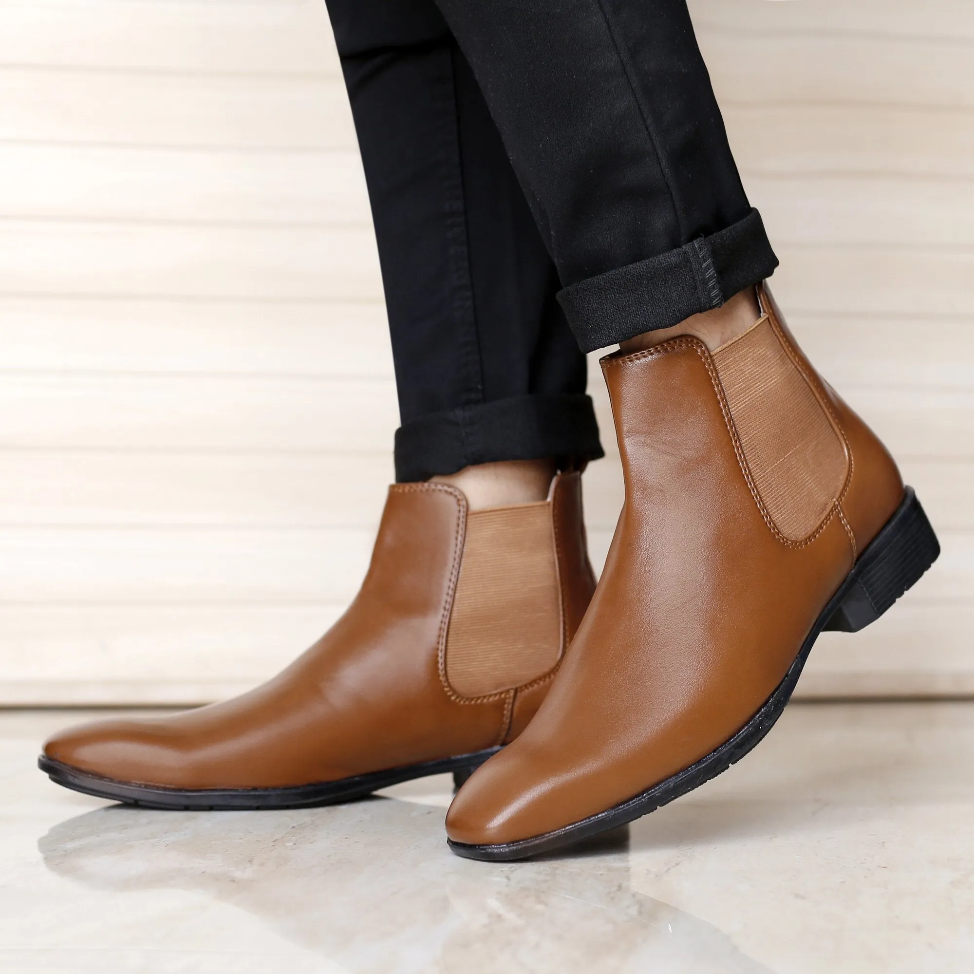 Bxxy's Faux Leather Chelsea Boots for Men