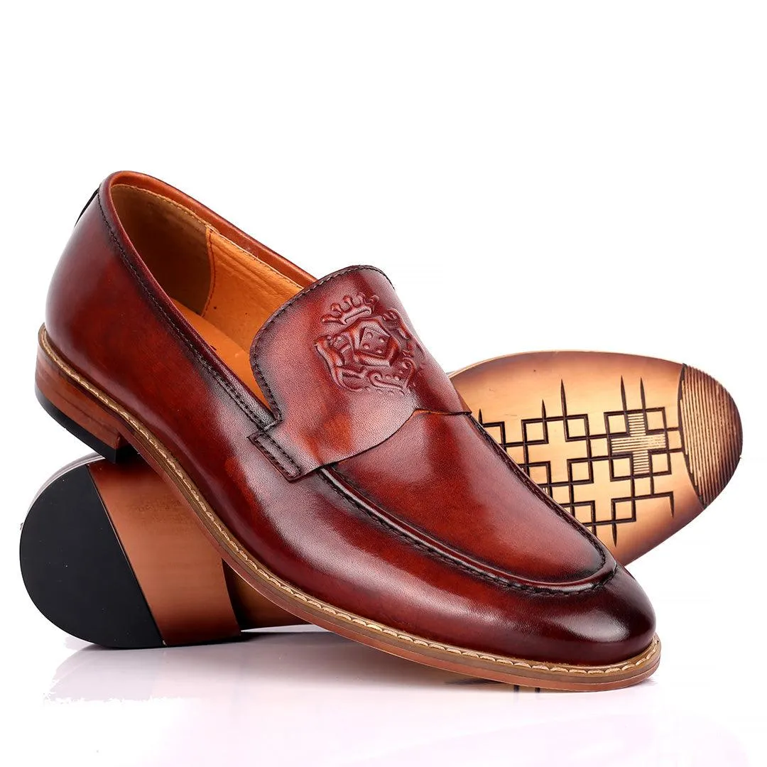 CK Exquisite Logo Designed Brown Leather Shoe