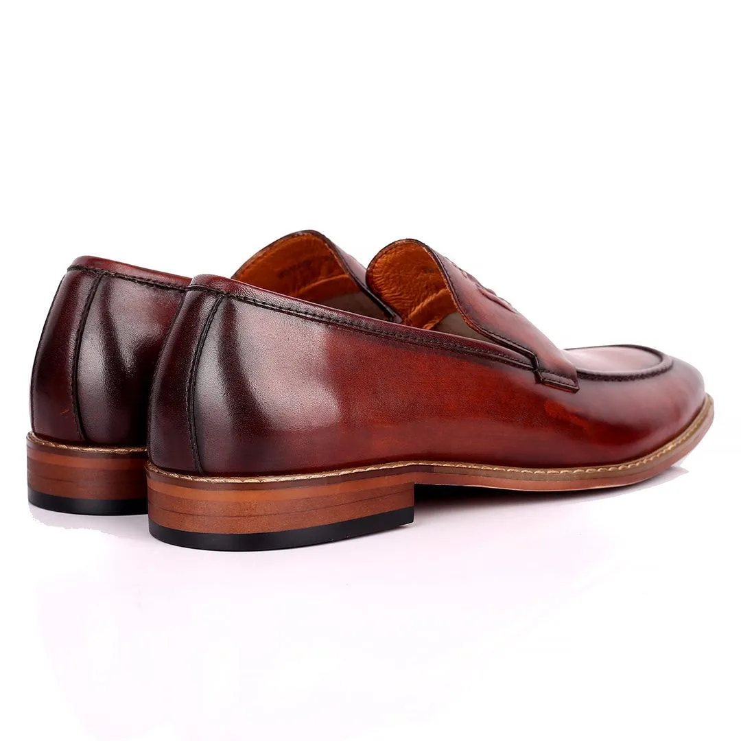 CK Exquisite Logo Designed Brown Leather Shoe