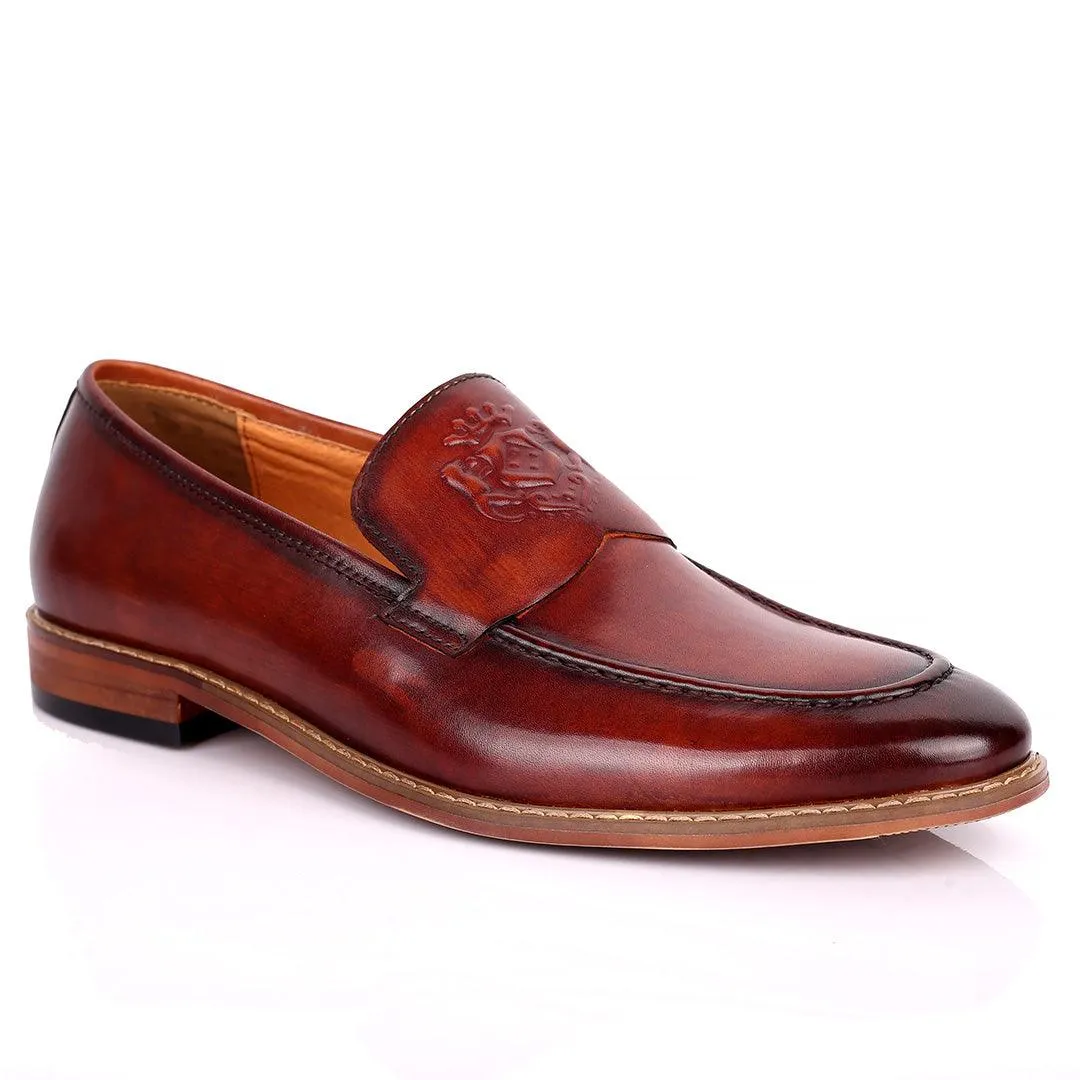 CK Exquisite Logo Designed Brown Leather Shoe