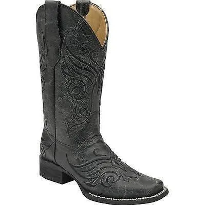 Corral Boots Circle G Women's Black Crackle Boot