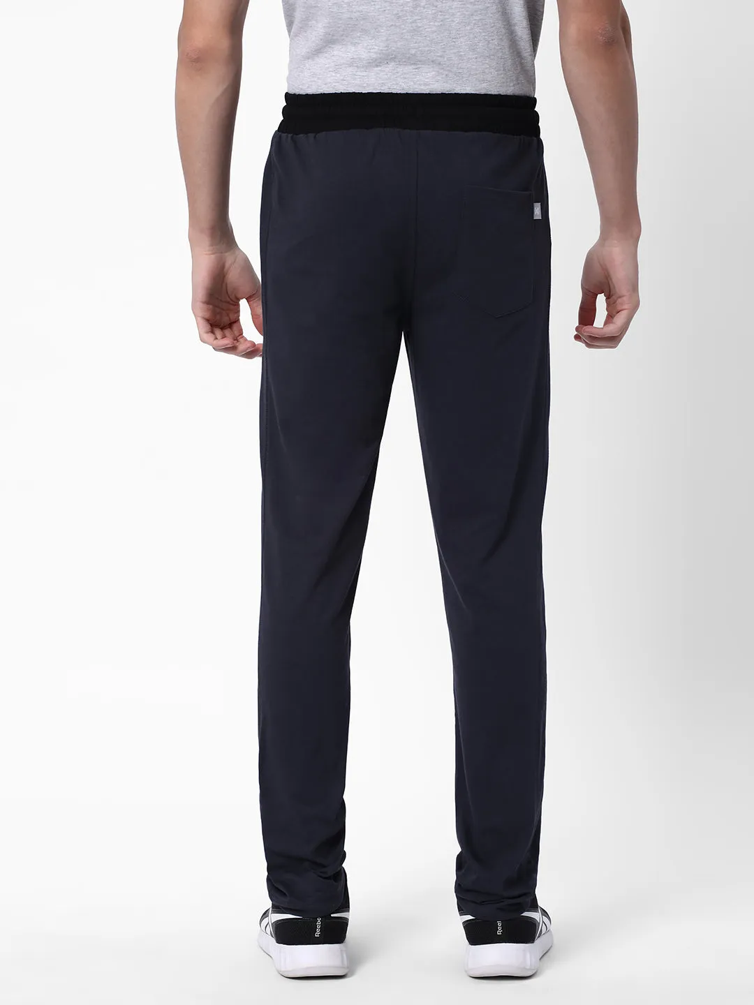 Cotstyle Men's Super Combed Cotton Slim-Fit Track Pants with Side Pocket, Colour Dark Grey-Style no.TP1100