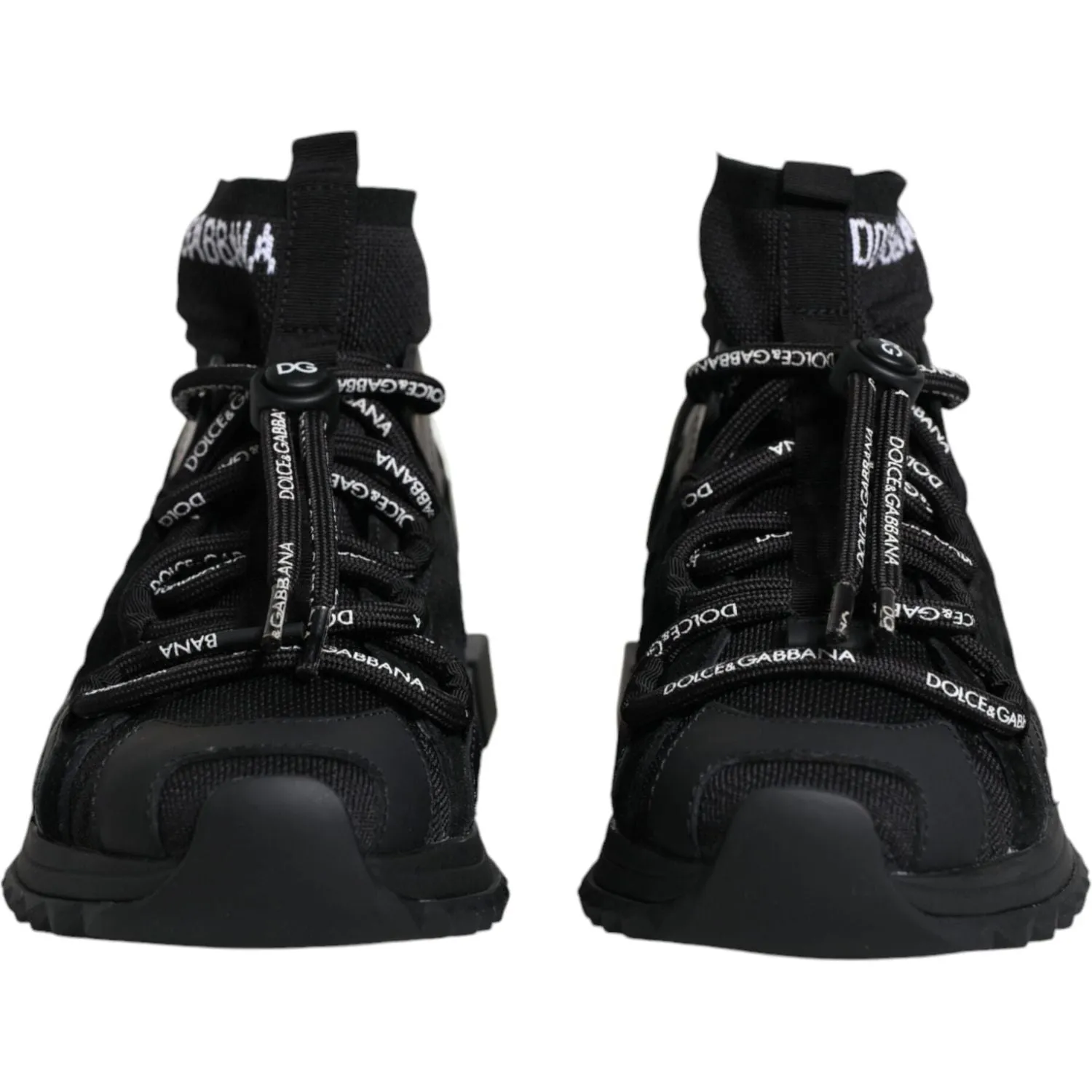 Dolce & Gabbana Black Sorrento Socks Logo Sneakers Shoes