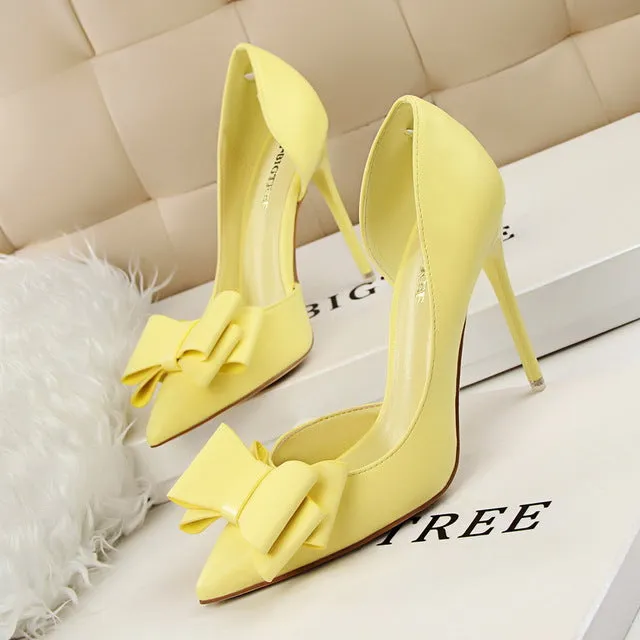 Elegant Pumps Sweet Bowknot High-Heeled Shoes