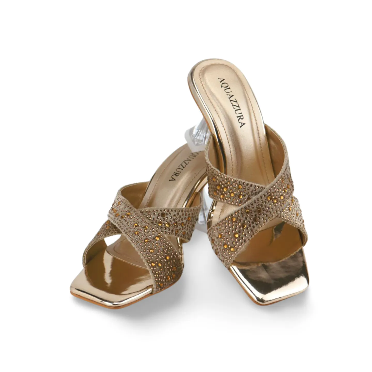 Elegant Women's Velvet Sandals with Clear Heels and Rhinestone Embolishment