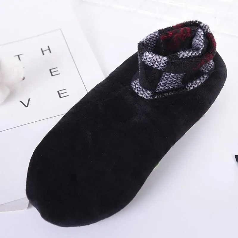 Indoor Non-slip Thermal Slipper Socks Women Leopard