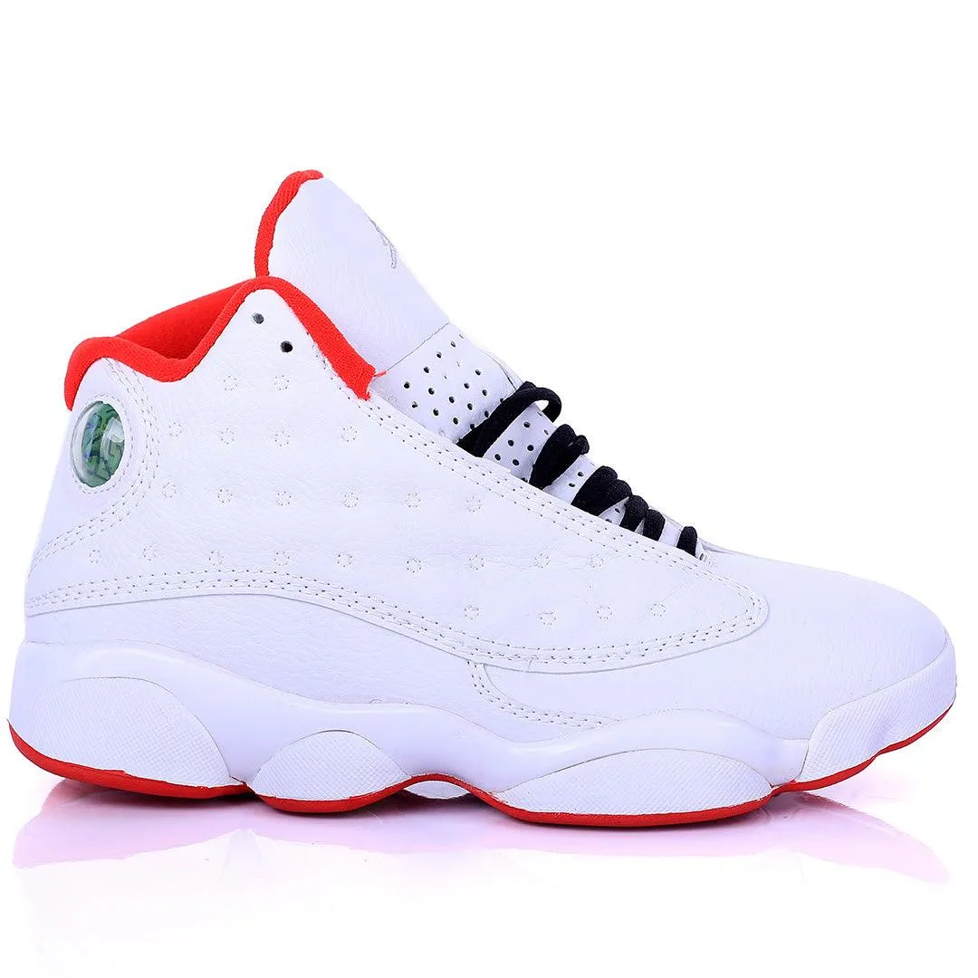 Jord White Dotted Skin With Red  Designed Classic Retro sneakers