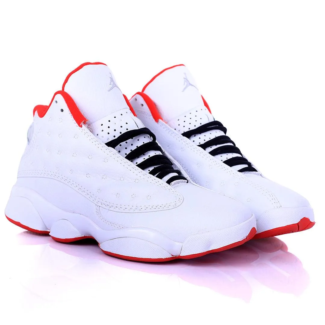 Jord White Dotted Skin With Red  Designed Classic Retro sneakers