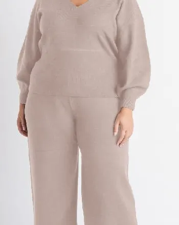 Kate Relaxed Fit Knit Sweater | Taupe