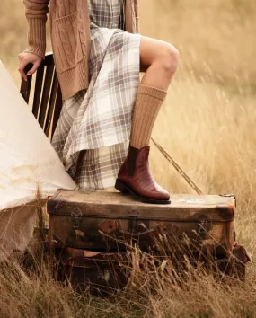 Ladies Chelsea Boot - Red Kite in embossed croc leather