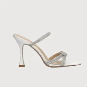 Lola Cruz Bella White Leather Heeled Sandals