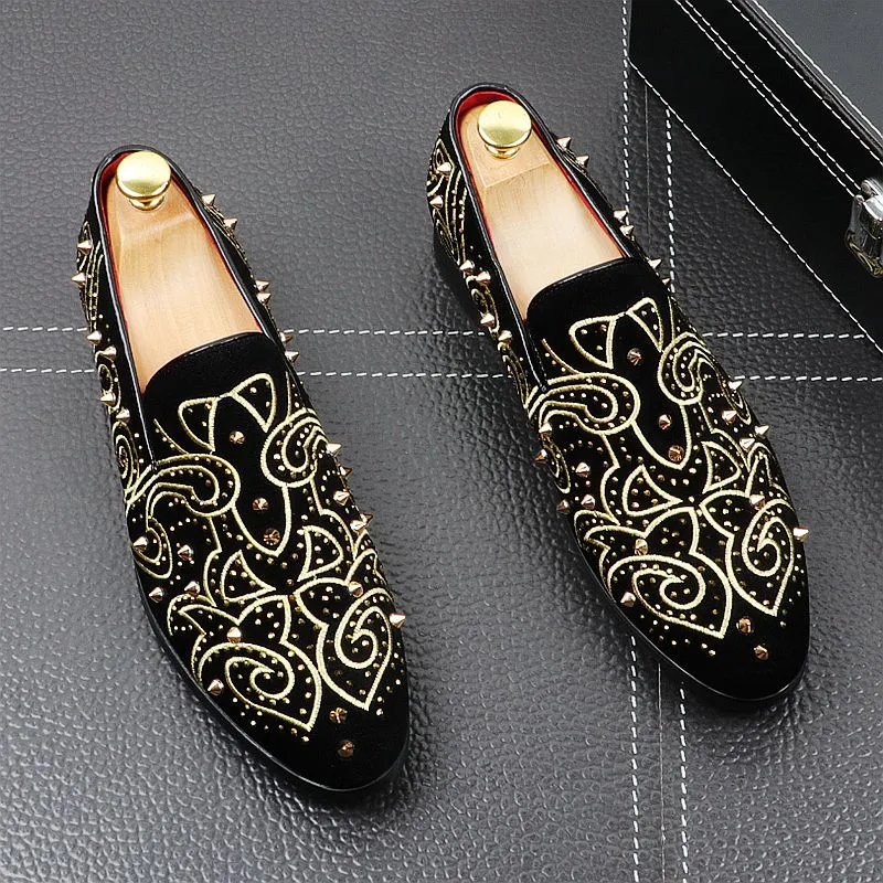 Luxury Breathable Rivets Smoking Loafers