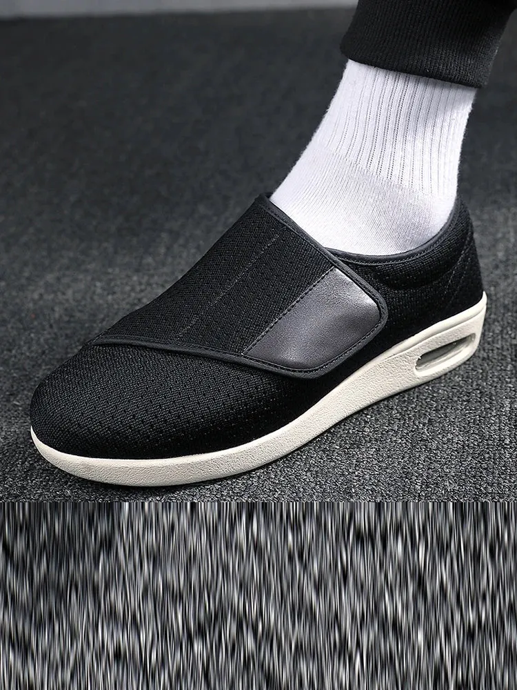 Men's Diabetic Elderly Shoes Large Size Plus Fertilizer Widening Shoes Adjustable Foot Swelling Shoes Non-Slip Double Insole Air