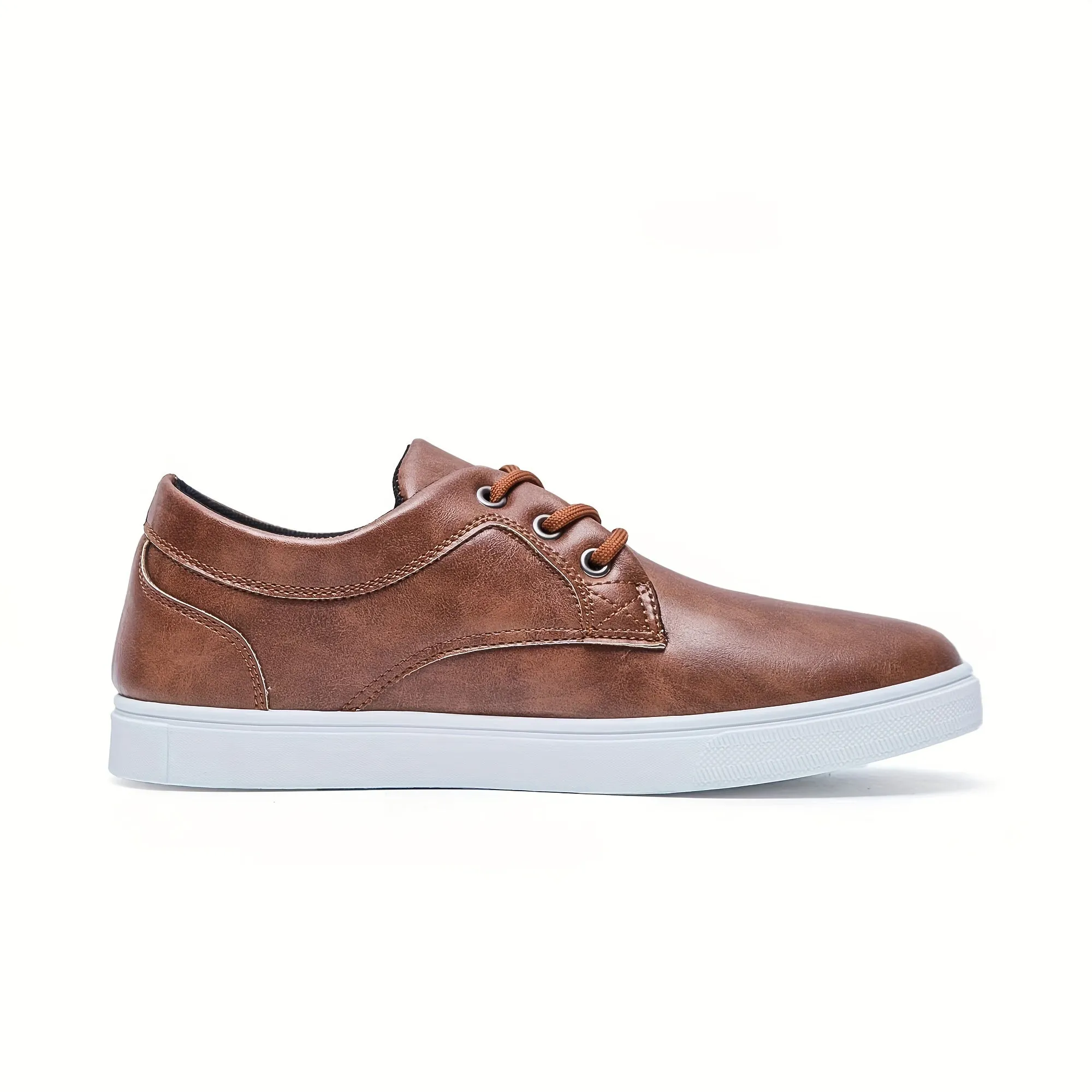 Modern Men's PU Leather Skate Shoes: Durable Design, Breathable Comfort, Enhanced Traction