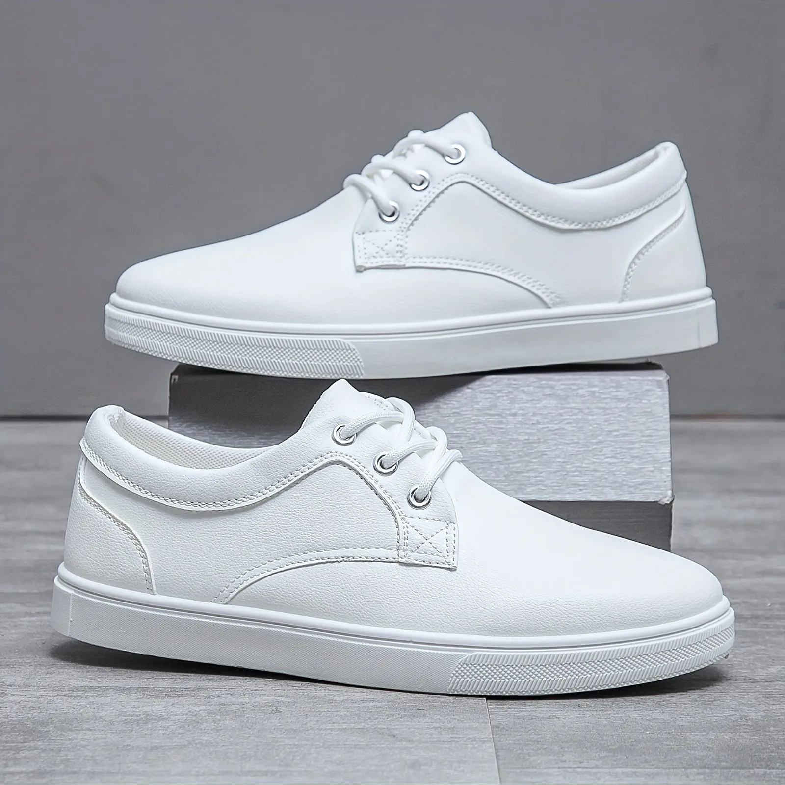 Modern Men's PU Leather Skate Shoes: Durable Design, Breathable Comfort, Enhanced Traction