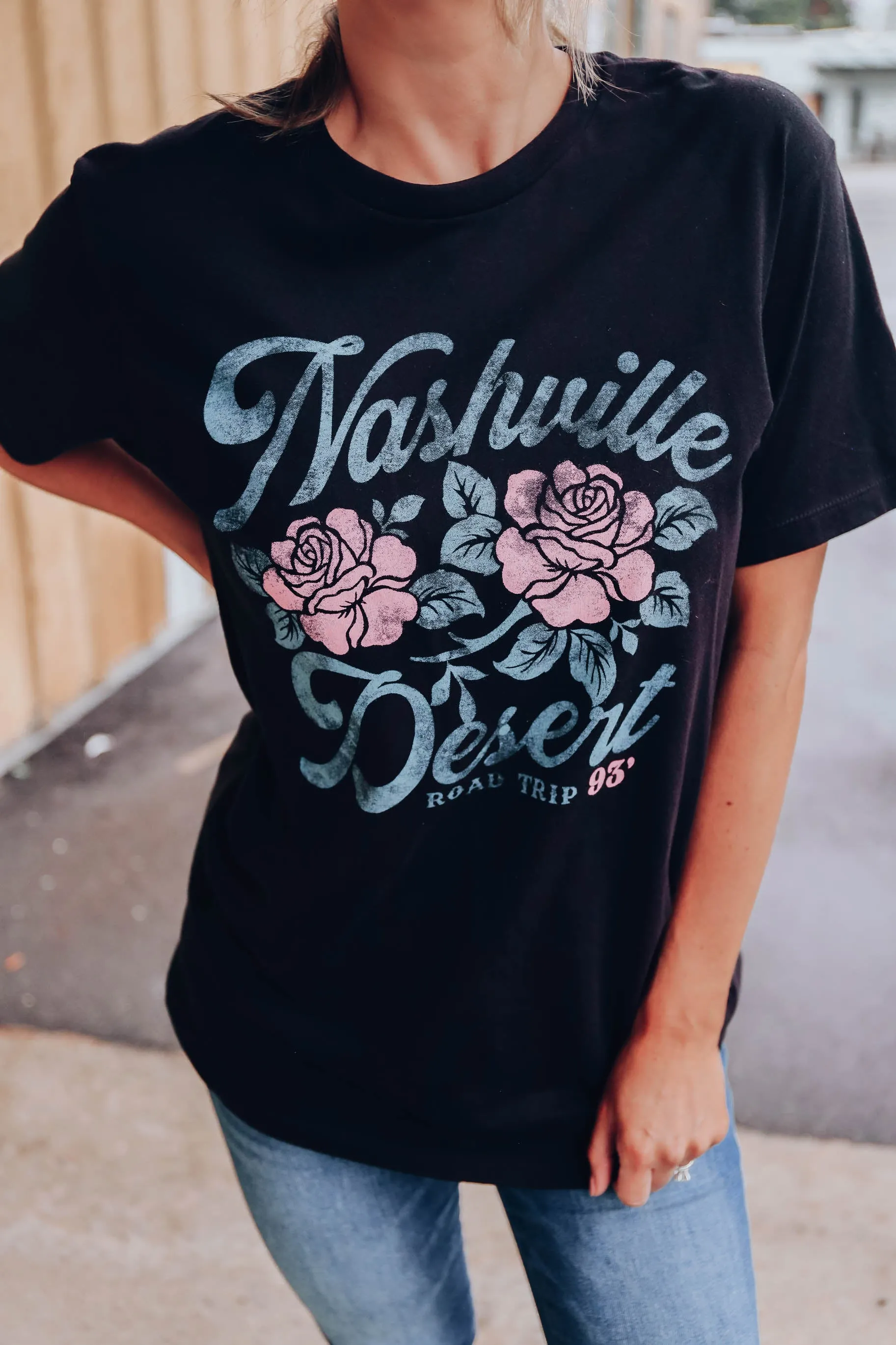 Nashville Desert Road Trip Graphic Tee - Black