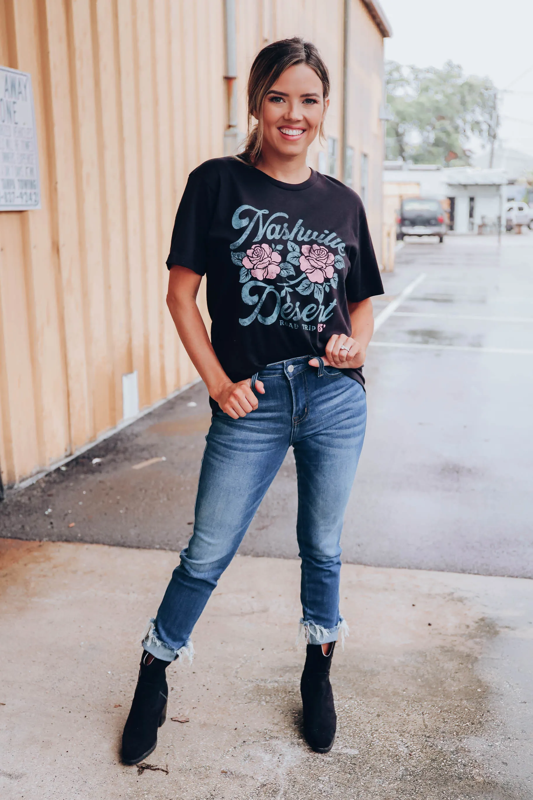 Nashville Desert Road Trip Graphic Tee - Black