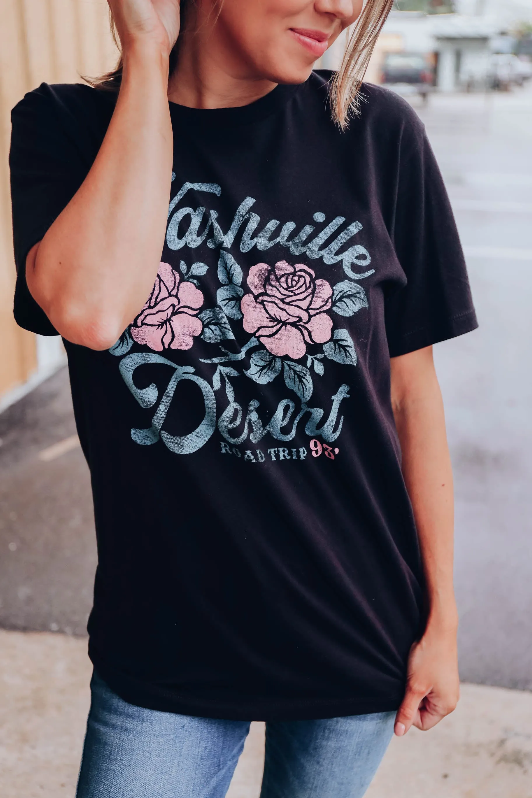 Nashville Desert Road Trip Graphic Tee - Black