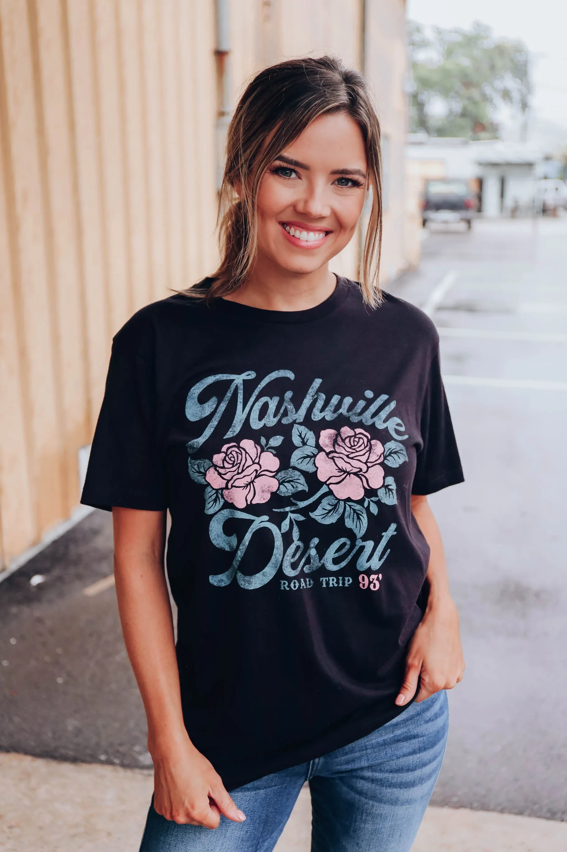 Nashville Desert Road Trip Graphic Tee - Black