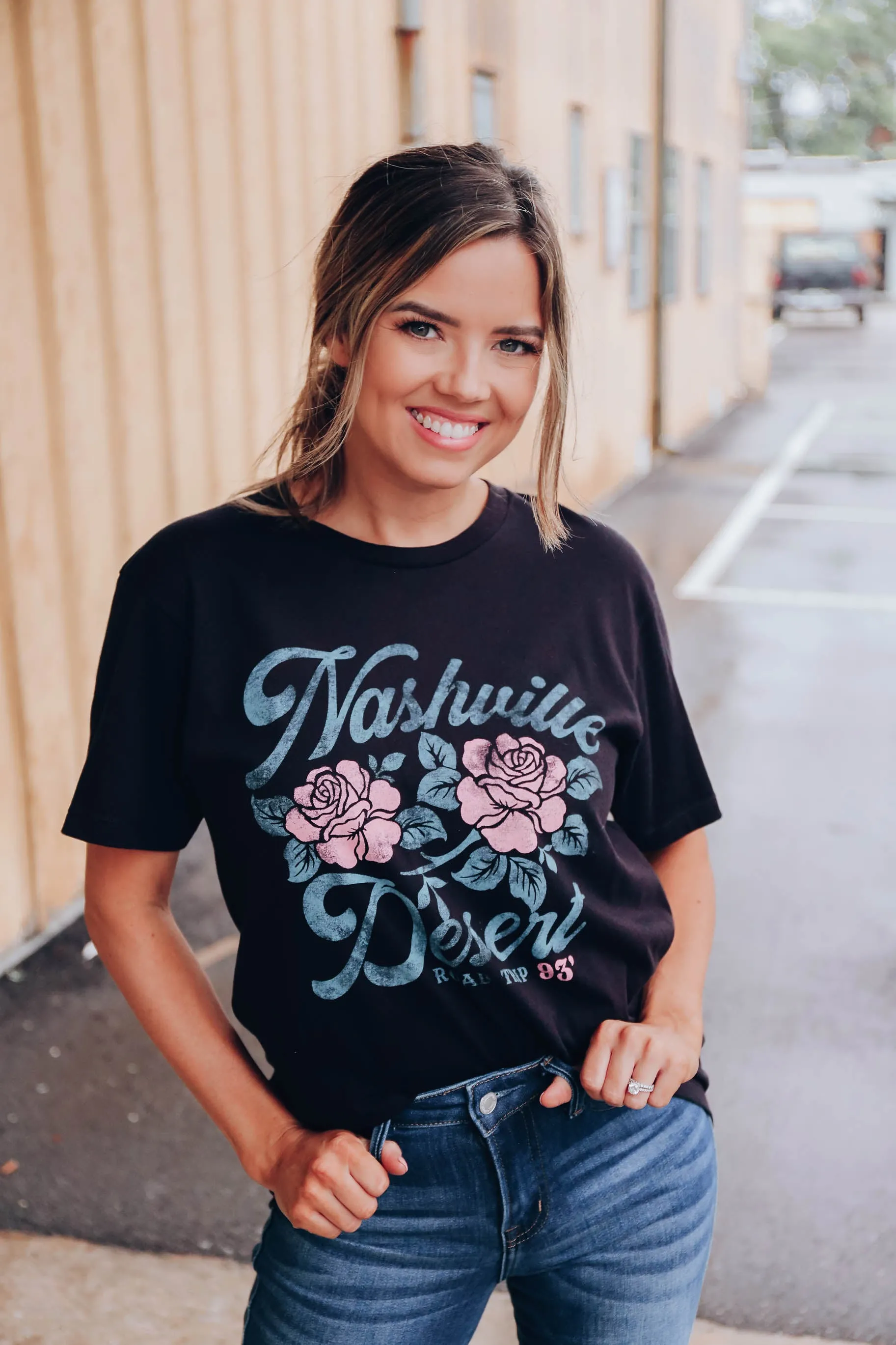 Nashville Desert Road Trip Graphic Tee - Black