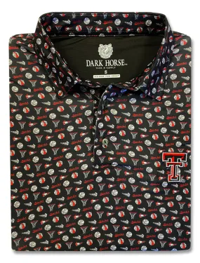 Texas Tech Dark Horse "New Drip" Basketball Premium Black Men's Polo