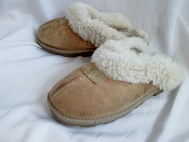 Womens UGG AUSTRALIA 5125 COQUETTE Sheepskin Clog Shoe 8 CHESTNUT BROWN Slipper Shearling