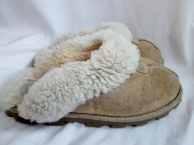 Womens UGG AUSTRALIA 5125 COQUETTE Sheepskin Clog Shoe 8 CHESTNUT BROWN Slipper Shearling