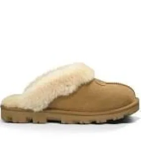 Womens UGG AUSTRALIA 5125 COQUETTE Sheepskin Clog Shoe 8 CHESTNUT BROWN Slipper Shearling