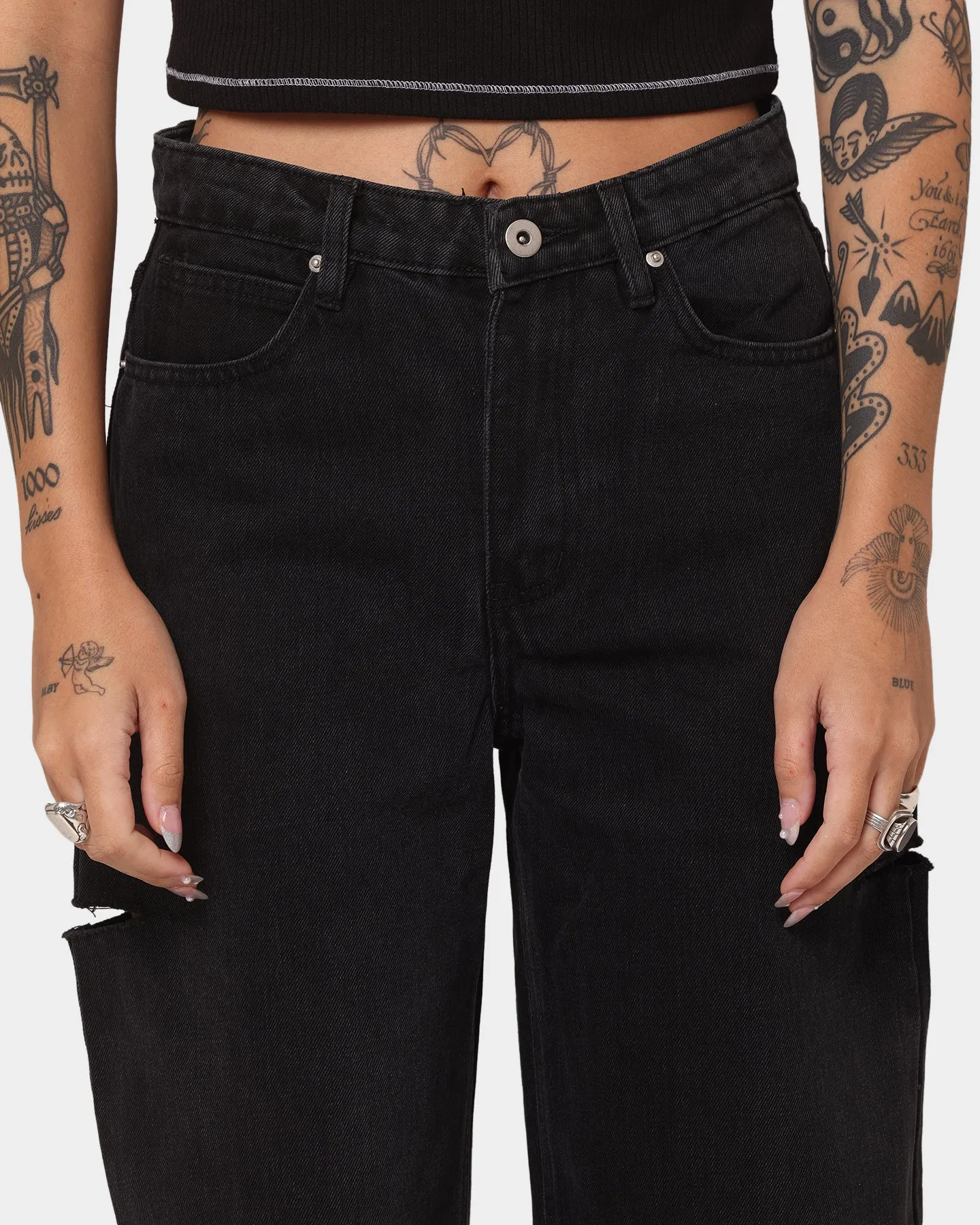 XXIII Women's Roro Wide Leg Jeans Black